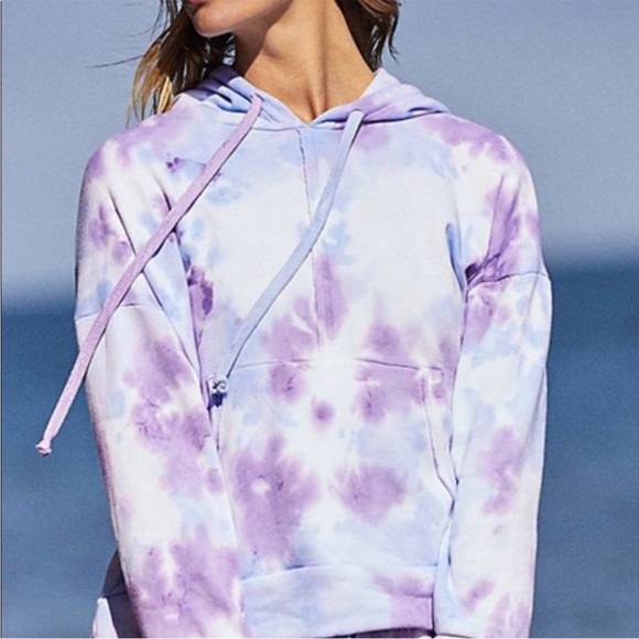 Free People Movement Work It Out Tie Dye Hoodie Blue Purp Size XS $78 Retail NWT - Picture 4 of 10